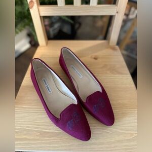 Manolo Blahnik Rich Burgundy Flats